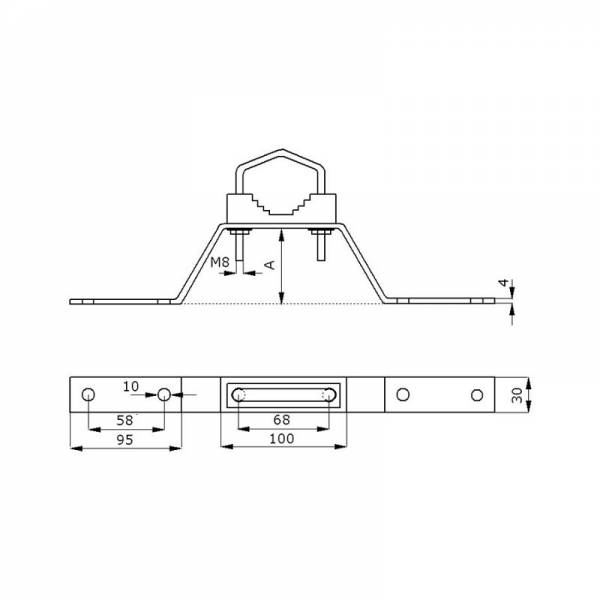 Index ABIP042 Fascetta Omega Isophonica Per Montaggio: 42 Cm, Zincata, Confezione Da 25 Pezzi
