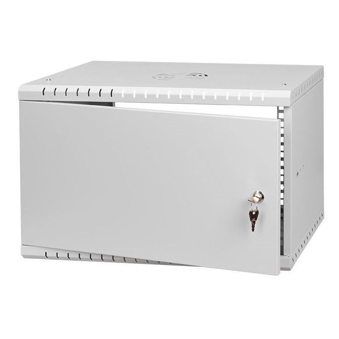 Armadio rack 19" 6U, 350mm, Porta in metallo, grigio