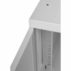 Armadio rack 19" 6U, 450mm, porta in vetro, grigio