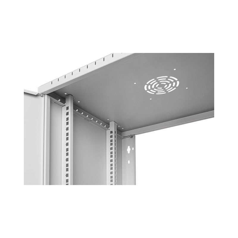 Armadio rack 19" 9U, 450mm, Porta in metallo, grigio