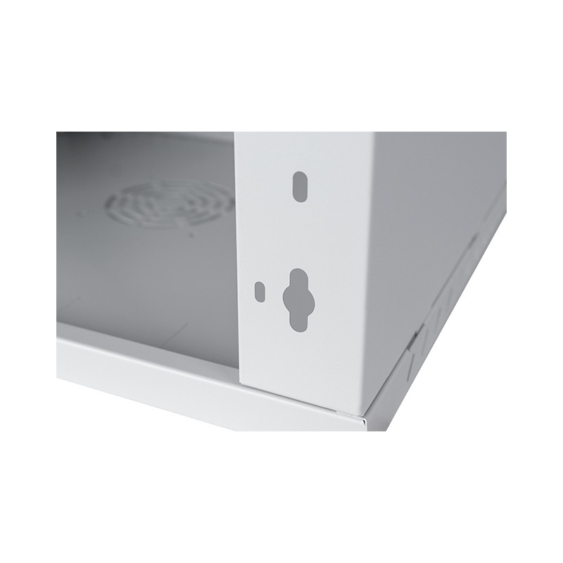 Armadio rack 19" 9U, 450mm, Porta in metallo, grigio