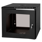 Armadio rack 19" 9U, 450mm, porta in vetro, nero