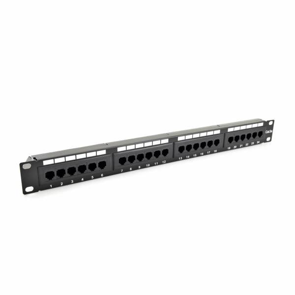 Pannello patch Cat5e UTP 24-Port RJ-45 19" 1U Nero