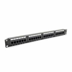Pannello patch Cat5e UTP 24-Port RJ-45 19" 1U Nero