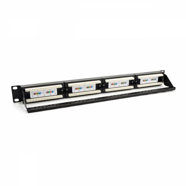 Pannello patch Cat5e UTP 24-Port RJ-45 19" 1U Nero