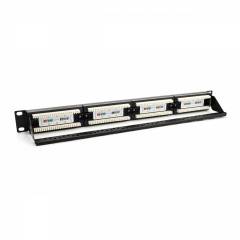 Pannello patch Cat5e UTP 24-Port RJ-45 19" 1U Nero