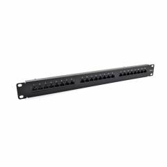 Patch Panel Cat6 UTP 24-Port RJ-45 19" 1U con ripiano