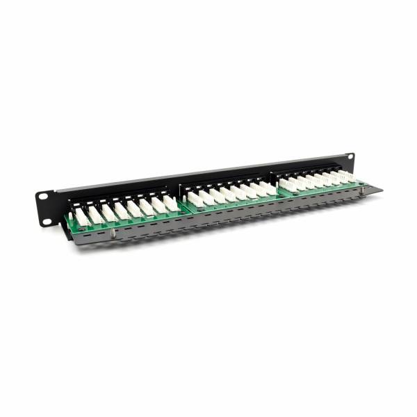 Patch Panel Cat6 UTP 24-Port RJ-45 19" 1U con ripiano