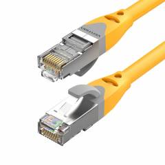 Cavo patch SSTP Cat6A 0.5m giallo