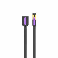 Cavo patch piatto di estensione Cat7 5m nero
