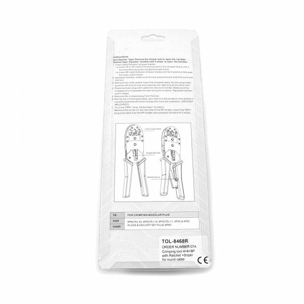 Attrezzo di piegatura per connettori RJ45, RJ12, RJ11 TOL-8468R