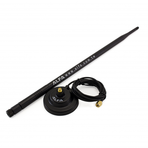 Alfa 2.4GHz Antenna a dipolo 9dBi Base Magnetica RP-SMA Male