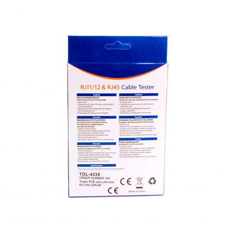 Tester per cavi di rete RJ11/ RJ12/ RJ45