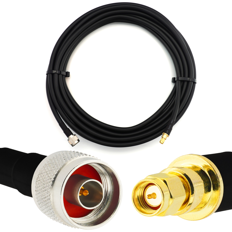 SMA maschio a N maschio 1m Cavo coassiale — elastico HF-400-UF (equivalente a LMR400 UF UltraFlex)