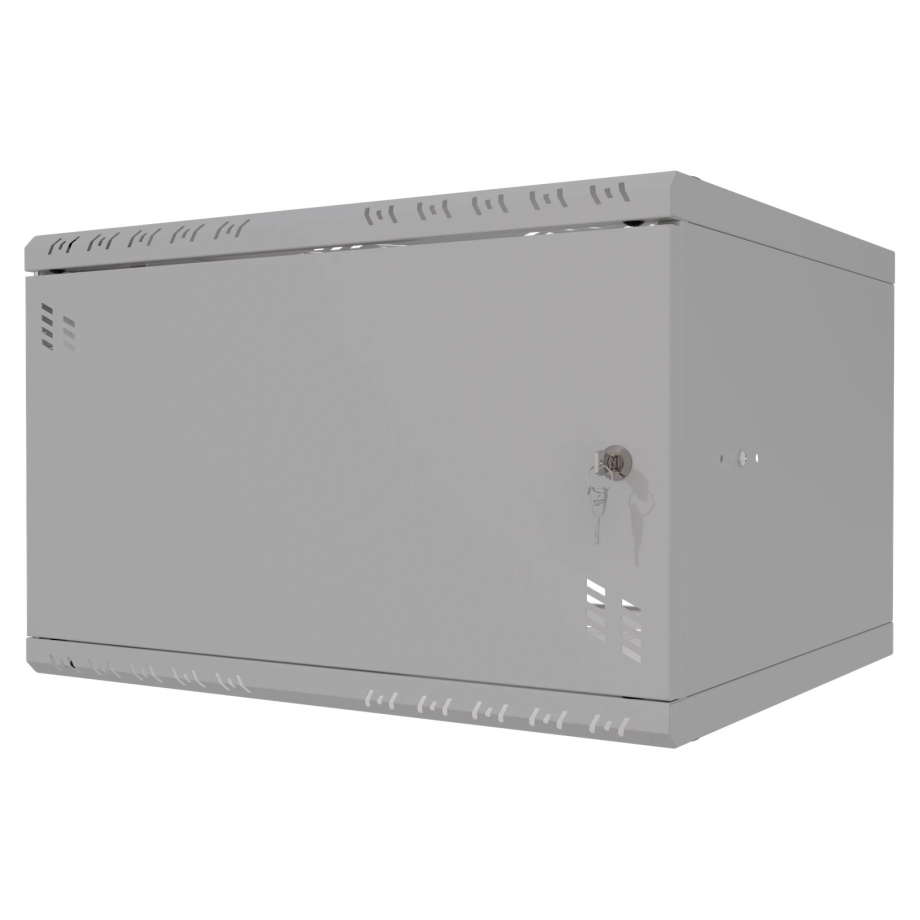 Armadio rack 19" 6U, 450mm, Porta in metallo, grigio