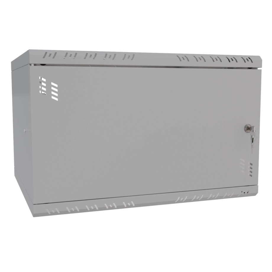 Armadio rack 19" 6U, 450mm, Porta in metallo, grigio