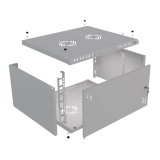 Armadio rack 19" 6U, 450mm, Porta in metallo, grigio