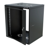Armadio rack 19" 12U, 450mm, porta in vetro, nero