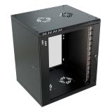 Armadio rack 19" 12U, 450mm, porta in vetro, nero