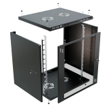Armadio rack 19" 12U, 450mm, porta in vetro, nero