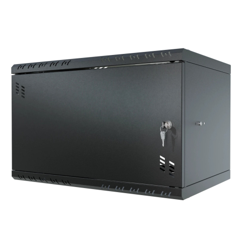Armadio rack 19" 6U, 350mm, Porta in metallo, nero