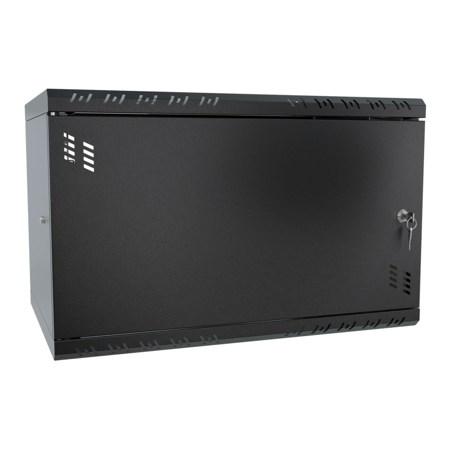 Armadio rack 19" 6U, 350mm, Porta in metallo, nero