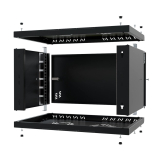 Armadio rack 19" 6U, 350mm, Porta in metallo, nero