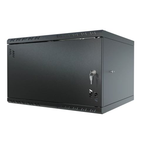 Armadio rack 19" 6U, 450mm, Porta in metallo, nero