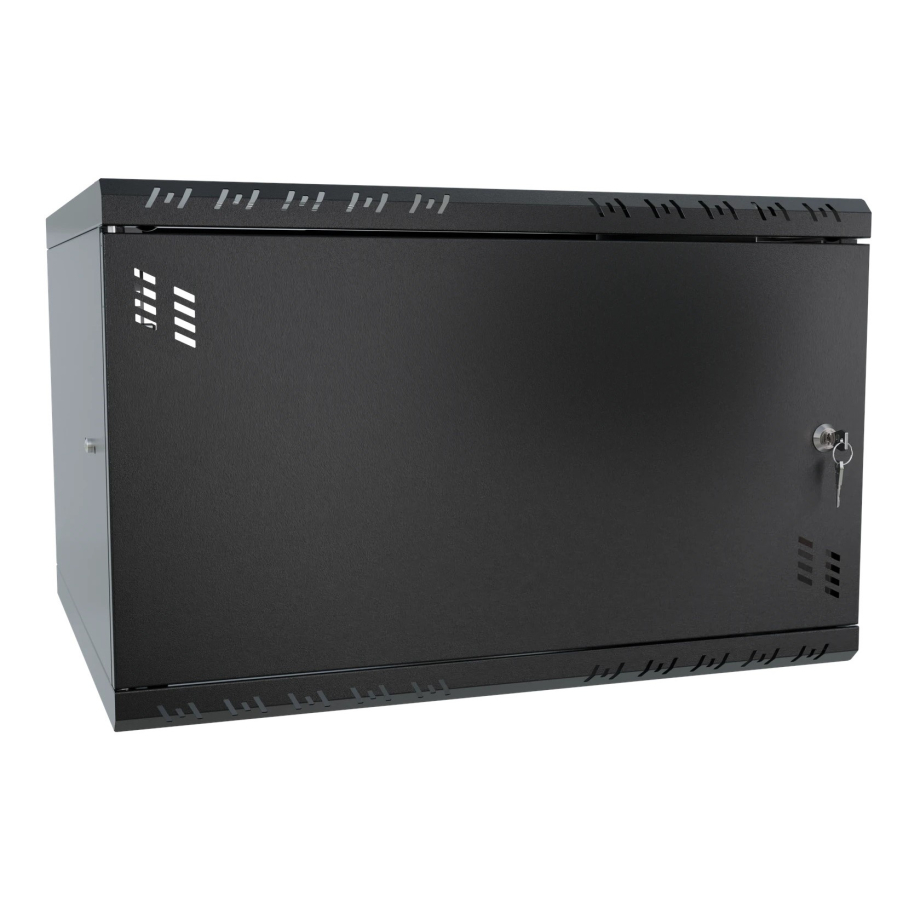 Armadio rack 19" 6U, 450mm, Porta in metallo, nero