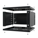 Armadio rack 19" 6U, 450mm, Porta in metallo, nero