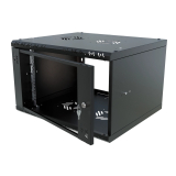 Armadio rack 19" 6U, 450mm, porta in vetro, nero