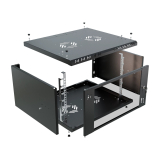 Armadio rack 19" 6U, 450mm, porta in vetro, nero