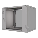 Armadio rack Pro 19" 9U, 450mm, porta in vetro, grigio