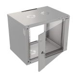 Armadio rack Pro 19" 9U, 450mm, porta in vetro, grigio