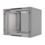 Armadio rack Pro 19" 9U, 450mm, porta in vetro, grigio