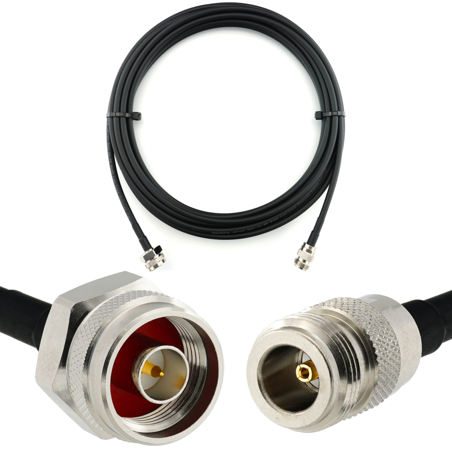 N maschio Hex a N femmina 10m cavo coassiale — HF240 (equivalente a LMR240)