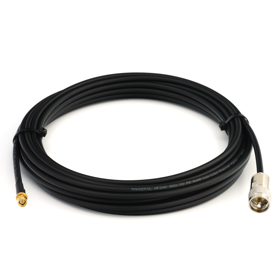 SMA Male a PL259 20m cavo coassiale flessibile UHF radio CB — HF240 (equivalente a LMR240)