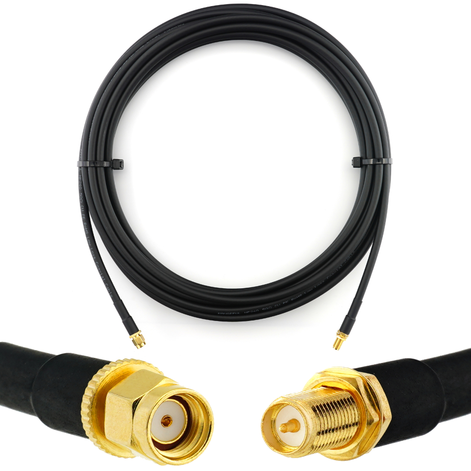 RP-SMA maschio a RP-SMA femmina 10m cavo coassiale — HF240 (equivalente a LMR240)