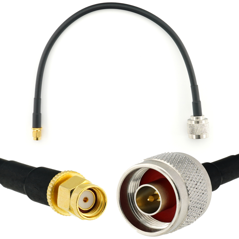 RP-SMA maschio a N maschio 30cm cavo coassiale — HF240 (equivalente a LMR240)