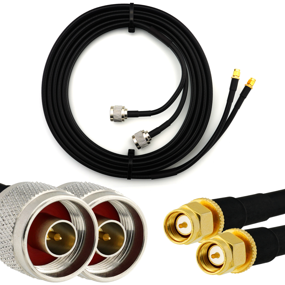 SMA maschio a N maschio 5m cavo coassiale doppio — HF240 (equivalente a LMR240)