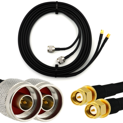 SMA maschio a N maschio 15m cavo coassiale doppio — HF240 (equivalente a LMR240)