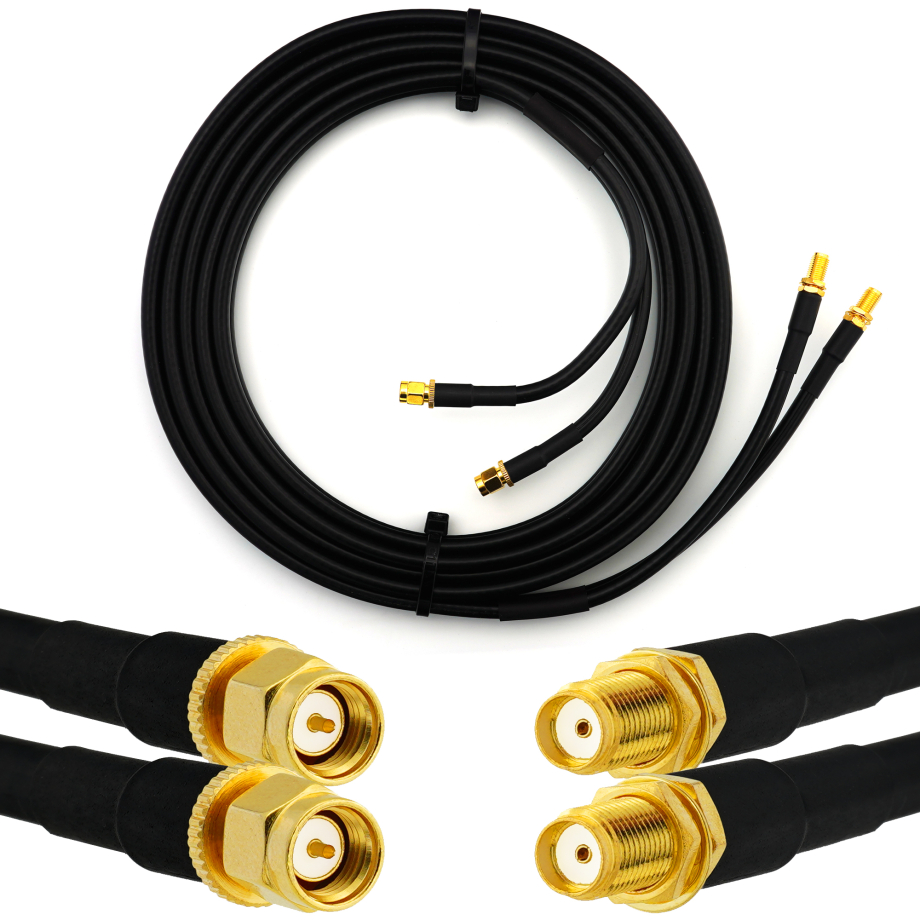 SMA maschio a SMA femmina 5m cavo coassiale doppio — HF240 (equivalente a LMR240)