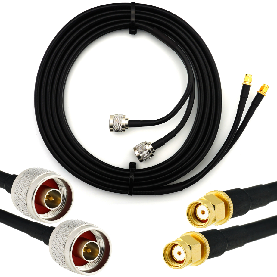 RP-SMA maschio a N maschio 7m cavo coassiale doppio — HF240 (equivalente a LMR240)