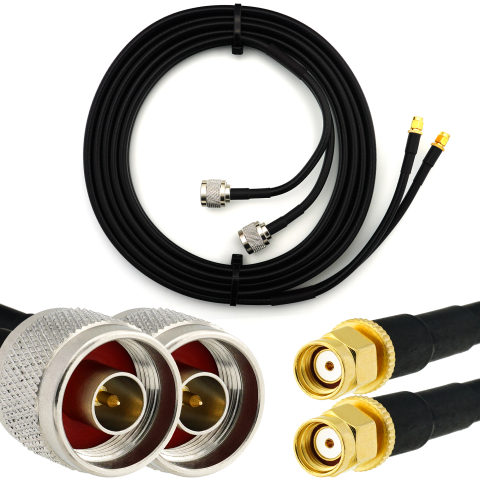 RP-SMA maschio a N maschio 15m cavo coassiale doppio — HF240 (equivalente a LMR240)
