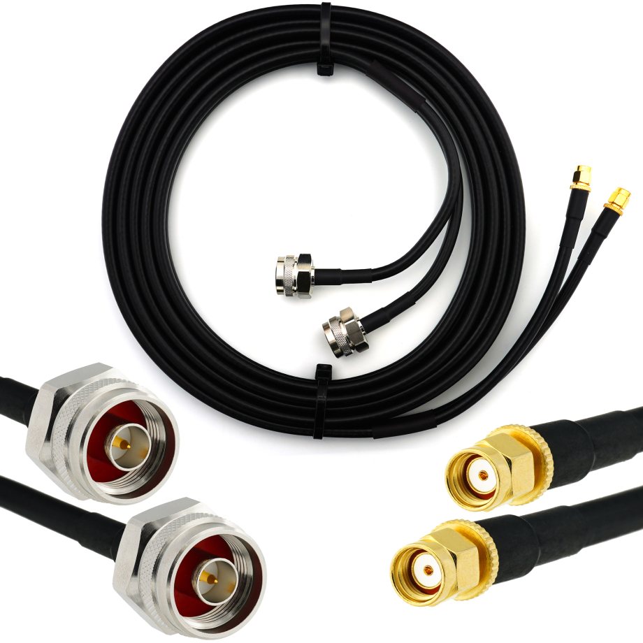 RP-SMA maschio a N maschio Hex 3m cavo coassiale doppio — HF240 (equivalente a LMR240)