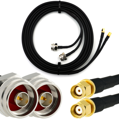 RP-SMA maschio a N maschio Hex 12m cavo coassiale doppio — HF240 (equivalente a LMR240)