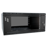 Armadio rack 19" 4U, 450mm, porta in vetro, nero