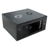 Armadio rack 19" 4U, 450mm, porta in vetro, nero