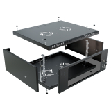 Armadio rack 19" 4U, 450mm, porta in vetro, nero