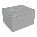 Armadio rack 19" 6U, 450mm, porta in vetro, grigio